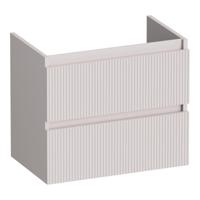 Brauer Joy Wavy - Onderkast Ondiep - 60 cm - met 2 Softclose Lades Greeploos en 1 Sifon Uitsparing - Mat Zand