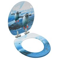 VidaXL Toiletbril met soft-close deksel pinguïn mdf