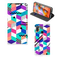 Samsung Galaxy M11 | A11 Stand Case Blokken Kleurrijk Samsung Galaxy M11 | A11 Stand Case Blokken Kleurrijk