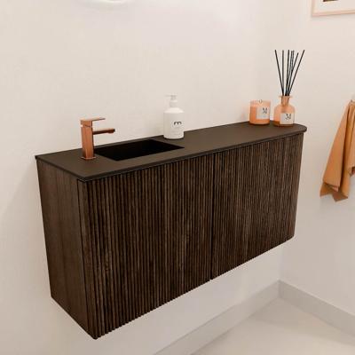 Toiletmeubel Mondiaz Joya | 91.6 cm | Meubelkleur Walnut | Faye wastafel Urban Links | 1 kraangat