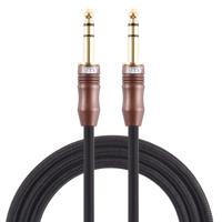 EMK 6.35 mm male naar Male 4 sectie vergulde plug katoen gevlochten audio kabel voor gitaarversterker mixer lengte: 2m (zwart)
