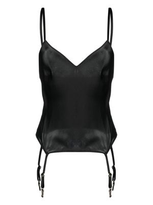 Maison Close caraco en soie - Noir