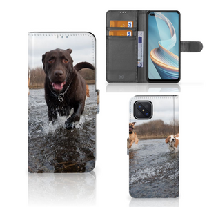 OPPO Reno4 Z Telefoonhoesje met Pasjes Honden Labrador