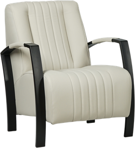 Crème leren industriële stalen fauteuil Glamour - Toledo Leer Nebbia (crème leer)