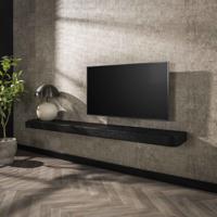 LifestyleFurn Wandplank/TV-meubel Doria Metallic, 200cm - Grijs - thumbnail