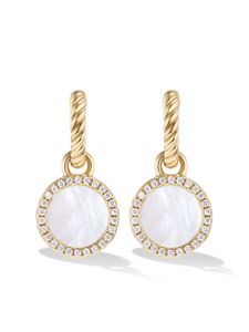 David Yurman boucles d'oreilles Petite DY Elements en or 18ct pavées de diamants