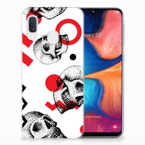 Silicone Back Case Samsung Galaxy A20e Skull Red