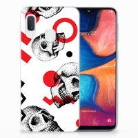 Silicone Back Case Samsung Galaxy A20e Skull Red