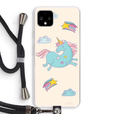 Vliegende eenhoorn: Pixel 4 XL Transparant Hoesje met koord