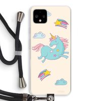 Vliegende eenhoorn: Pixel 4 XL Transparant Hoesje met koord