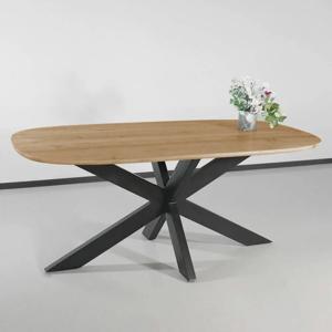 Eettafel deens ovaal mangohout 180cm Austin lichtbruin ovale tafel duurzaam mango eetkamertafel