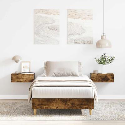 Bedframe zonder matras 75x190 cm spaanplaat gerookt eiken