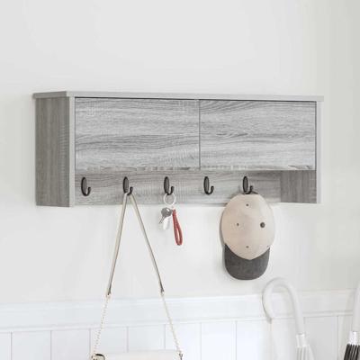 Wandgemonteerde kapstok met plank Grijs sonoma 80 x 20 x 30 cm