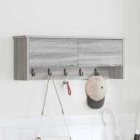 Wandgemonteerde kapstok met plank Grijs sonoma 80 x 20 x 30 cm