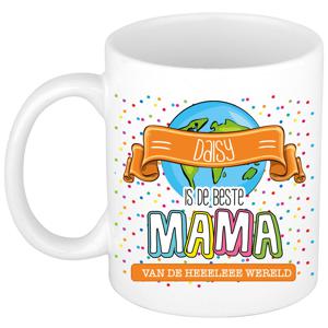 Naam mok mama Daisy - wit - de beste - keramiek - 300 ml - Moederdag/verjaardag