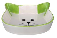 TRIXIE VOERBAK / WATERBAK KATTENHOOFD MET GEZICHT KERAMIEK ASSORTI 15X10 CM 200 ML 4 ST