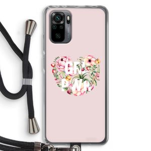 GRL PWR Flower: Xiaomi Redmi Note 10 Pro Transparant Hoesje met koord
