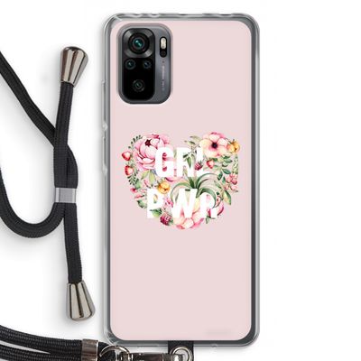 GRL PWR Flower: Xiaomi Redmi Note 10 Pro Transparant Hoesje met koord