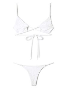 Off-White bikini Tattoo en jacquard - Blanc