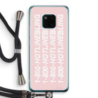 Hotline bling pink: Huawei Mate 20 Pro Transparant Hoesje met koord