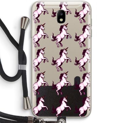 Musketon Unicorn: Samsung Galaxy J7 (2017) Transparant Hoesje met koord