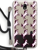 Musketon Unicorn: Samsung Galaxy J7 (2017) Transparant Hoesje met koord