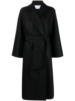 Harris Wharf London manteau long en laine vierge à taille ceinturée - Noir