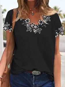 Plain simple flower lace top T-shirt