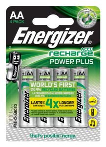 Energizer herlaadbare batterijen Power Plus AA, blister van 4 stuks
