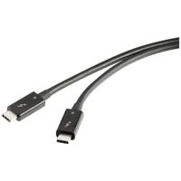 Renkforce Thunderbolt-kabel Thunderbolt 4 Thunderbolt (USB-C) stekker, Thunderbolt (USB-C) stekker 0.80 m Zwart Afgeschermd (dubbel) RF-5235980 - thumbnail