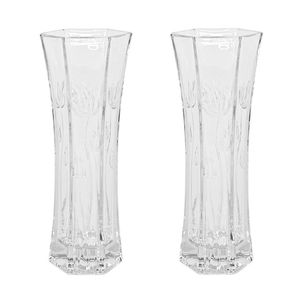 Set van 2x stuks bloemenvazen van ornament glas 29 x 11 cm