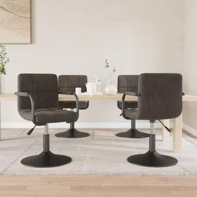 Eetkamerstoelen draaibaar 4 st fluweel donkergrijs