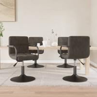 Eetkamerstoelen draaibaar 4 st fluweel donkergrijs