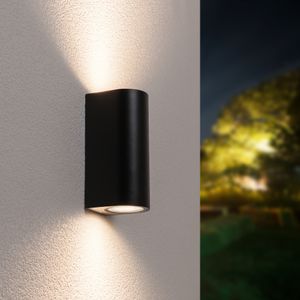 Douglas dimbare LED Wandlamp - 4000K neutraal wit - GU10 - Rond - Up & Down light - Zwart - IP65 voor buiten voor binnen en buiten