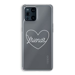 Friends heart pastel: Oppo Find X3 Pro Transparant Hoesje