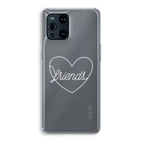 Friends heart pastel: Oppo Find X3 Pro Transparant Hoesje