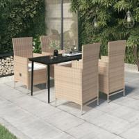 5-delige Tuinset met kussens beige
