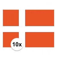10x stuks Vlag van Denemarken plakstickers
