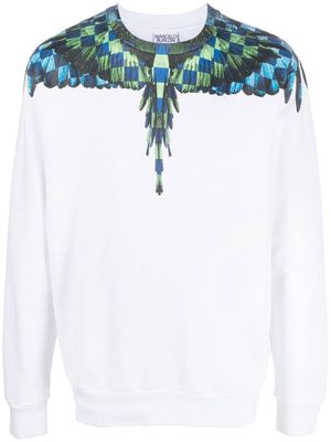 Marcelo Burlon County of Milan sweat Chess Wings à col rond - Blanc