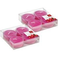 Maxi geurtheelichtjes/waxinelichtjes - 8x - cranberry geur - 8 branduren