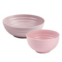 Plasticforte onbreekbaar servies kommetjes - roze - kunststof - 13 x 7 cm en 19 x 5 cm Plasticforte onbreekbaar servies kommetjes - roze - kunststof - 13 x 7 cm en 19 x 5 cm