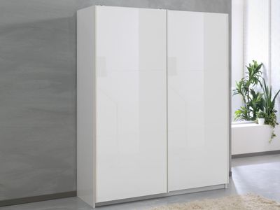 Kast SALSA hoogglans wit 2 schuifdeuren 148 cm deuren hoogglans wit
