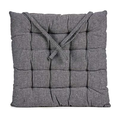 Giftdecor Stoelkussen Decorama - binnen/buiten - donkergrijs - 40 x 5cm - polyester