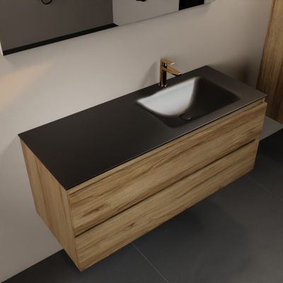 Mondiaz Aivy 120 cm badmeubelset chai - met wastafel urban 1 kraangat rechts met spiegel