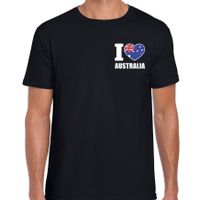 I love Australia t-shirt Australie zwart op borst voor heren