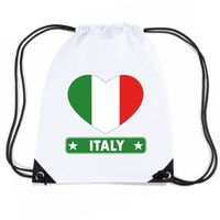 Nylon sporttas Italie hart vlag wit   -