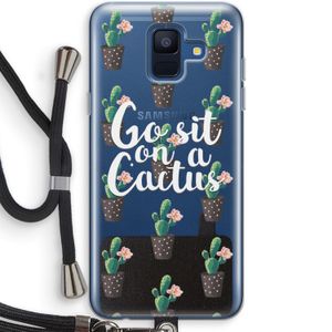 Cactus quote: Samsung Galaxy A6 (2018) Transparant Hoesje met koord