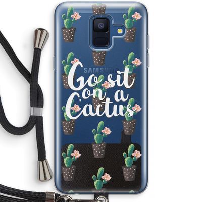 Cactus quote: Samsung Galaxy A6 (2018) Transparant Hoesje met koord