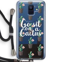 Cactus quote: Samsung Galaxy A6 (2018) Transparant Hoesje met koord