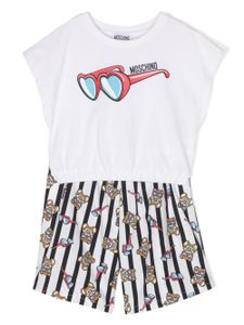 Moschino Kids ensemble à imprimé Teddy Bear - Blanc